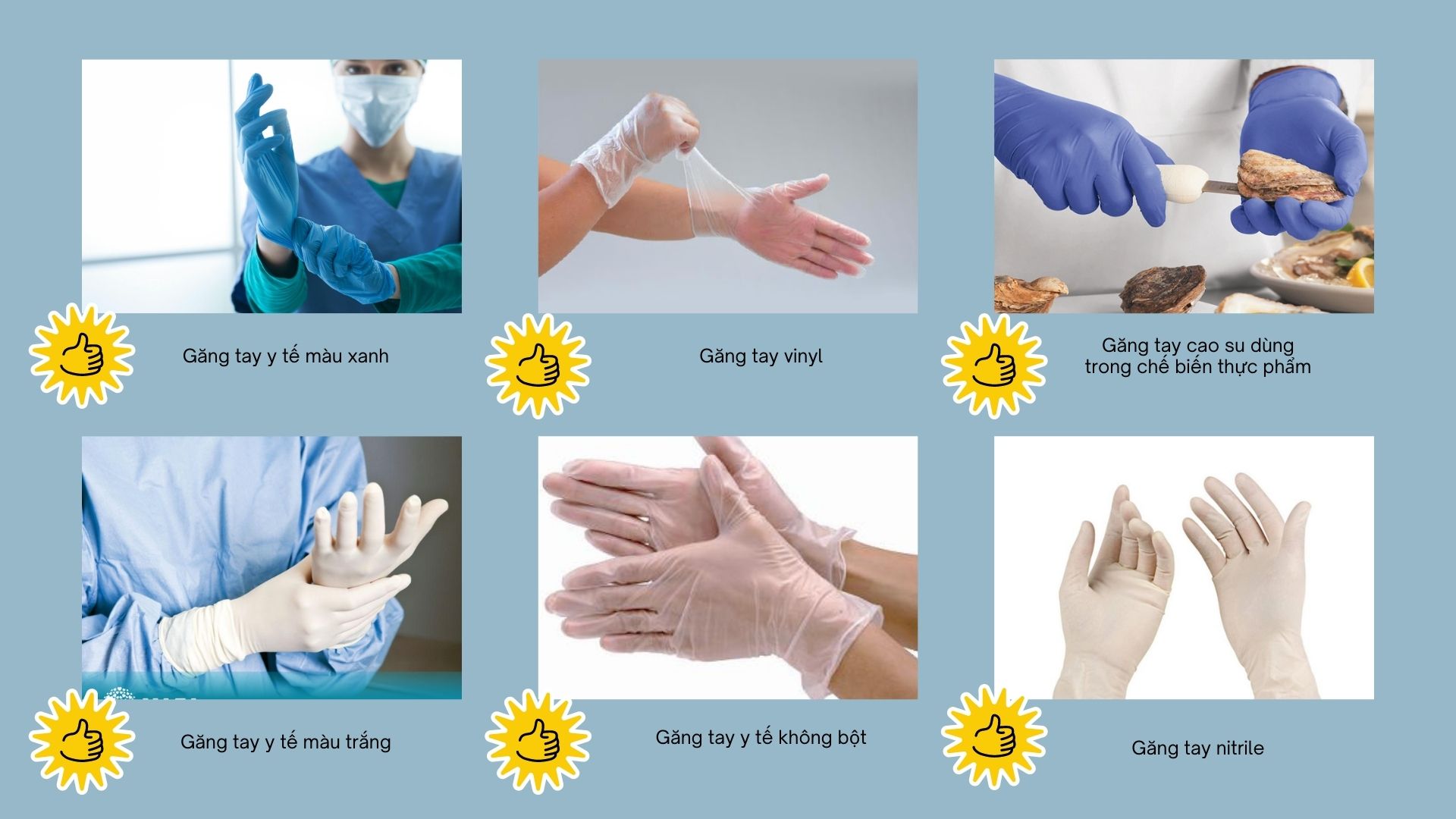 Phân loại găng tay y tế phổ biến 
